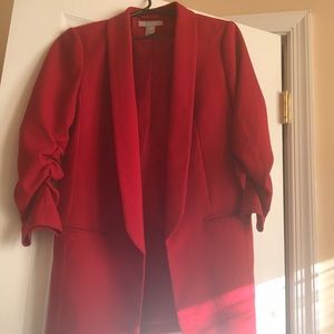 H&M red boyfriend blazer